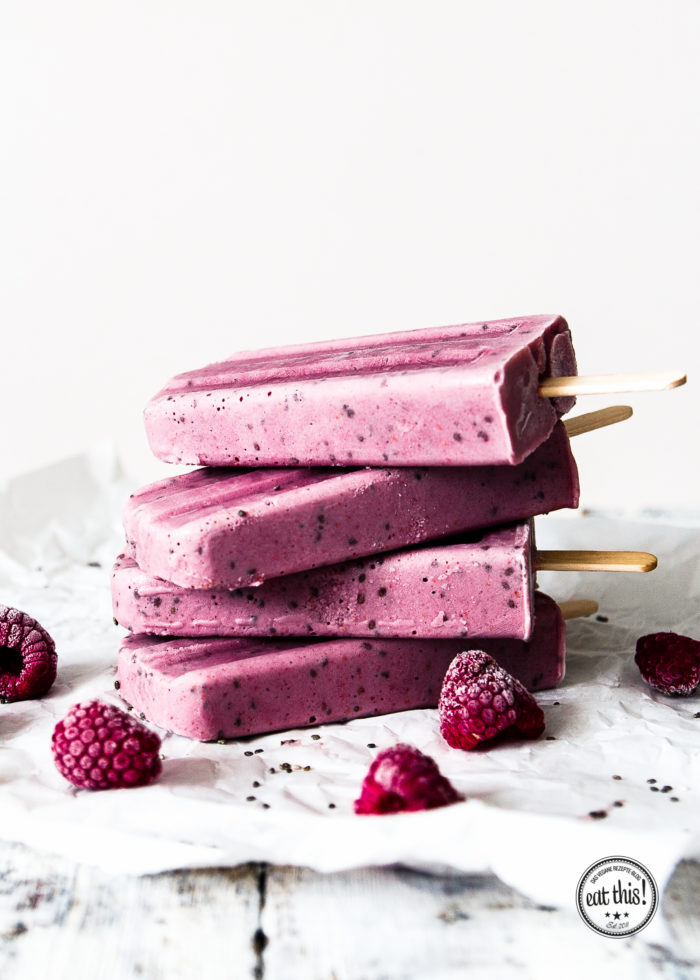 Himbeer Popsicles mit Chia