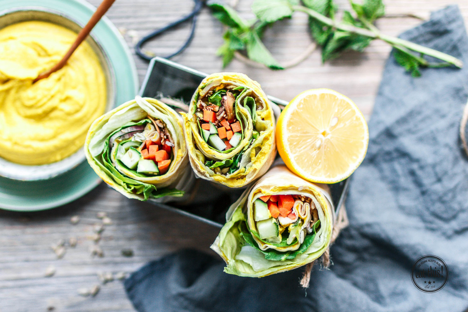 Hummus-Wrap – der perfekte Lunch-Snack! · Eat this! Vegane Rezepte ...
