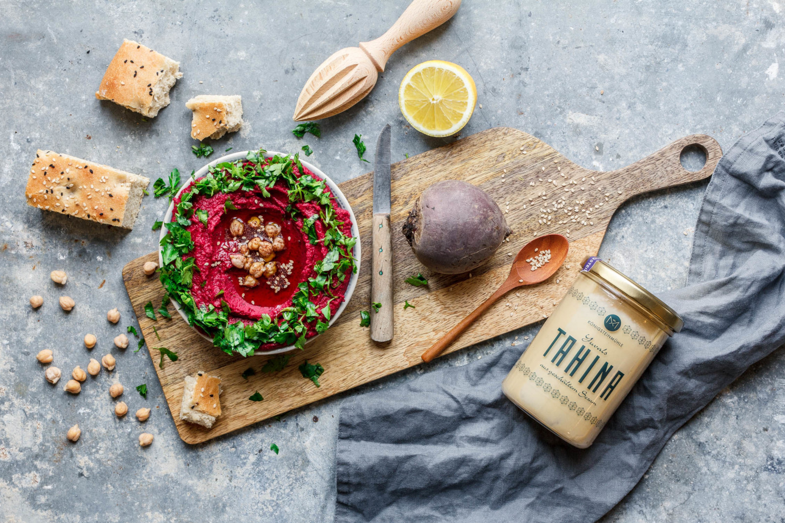 Hummus mit gerösteter Roter Bete · Eat this! Vegane Rezepte … für alle
