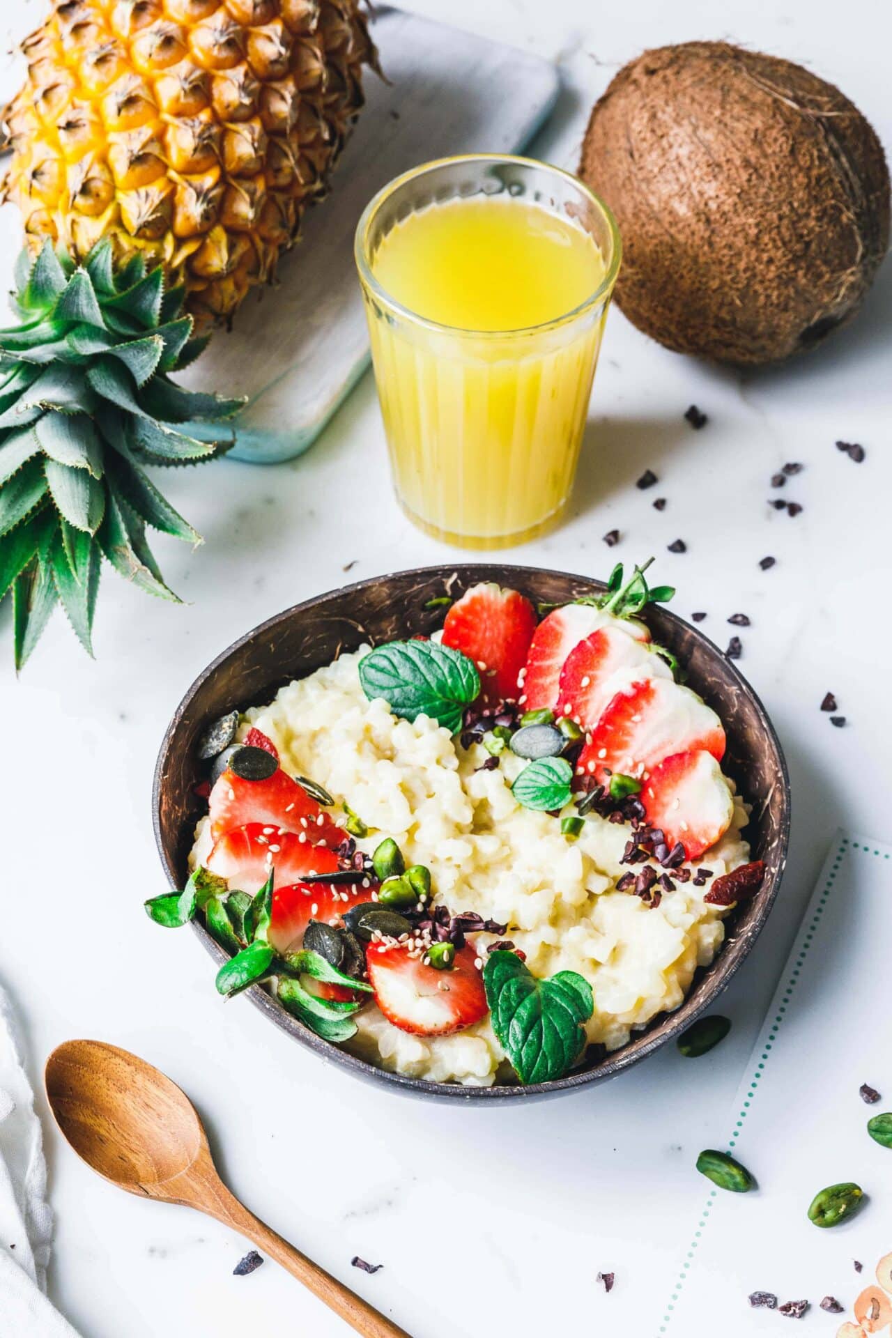 Piña Colada-Milchreis mit Erdbeeren · Eat this! Piña Colada-Milchreis mit Erdbeeren · Eat this!