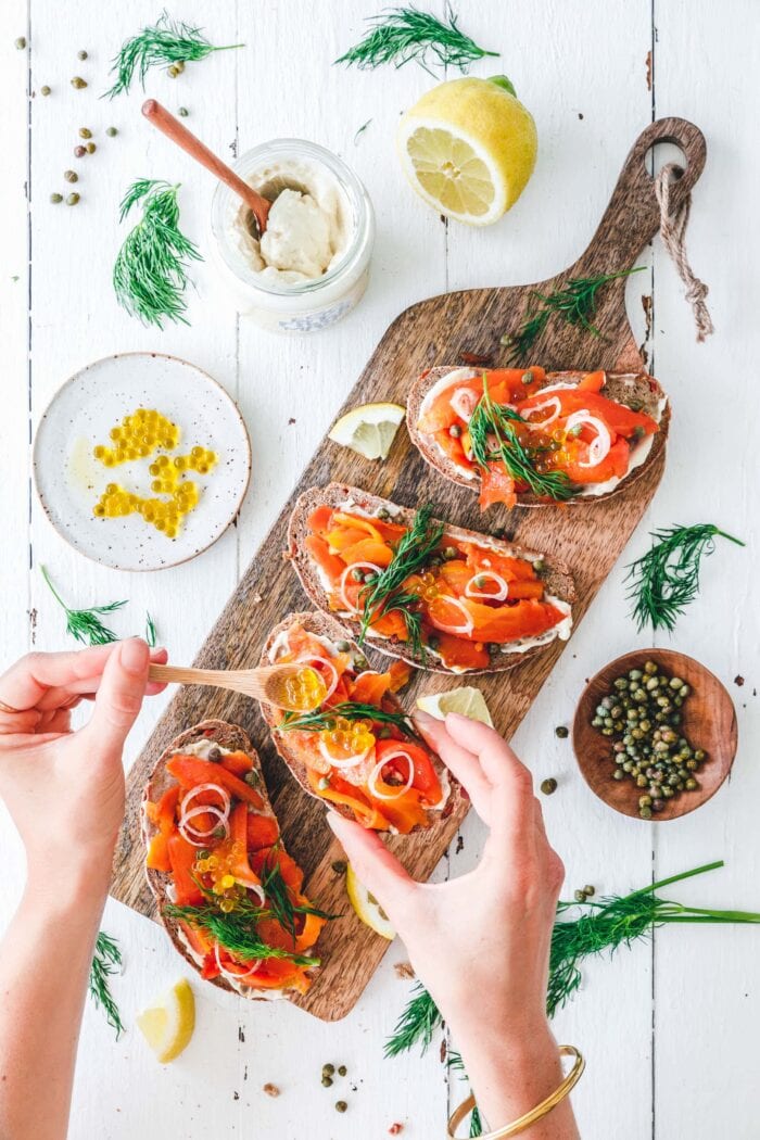 Stullen mit Karottenlachs {Smørgåsbord vegan}