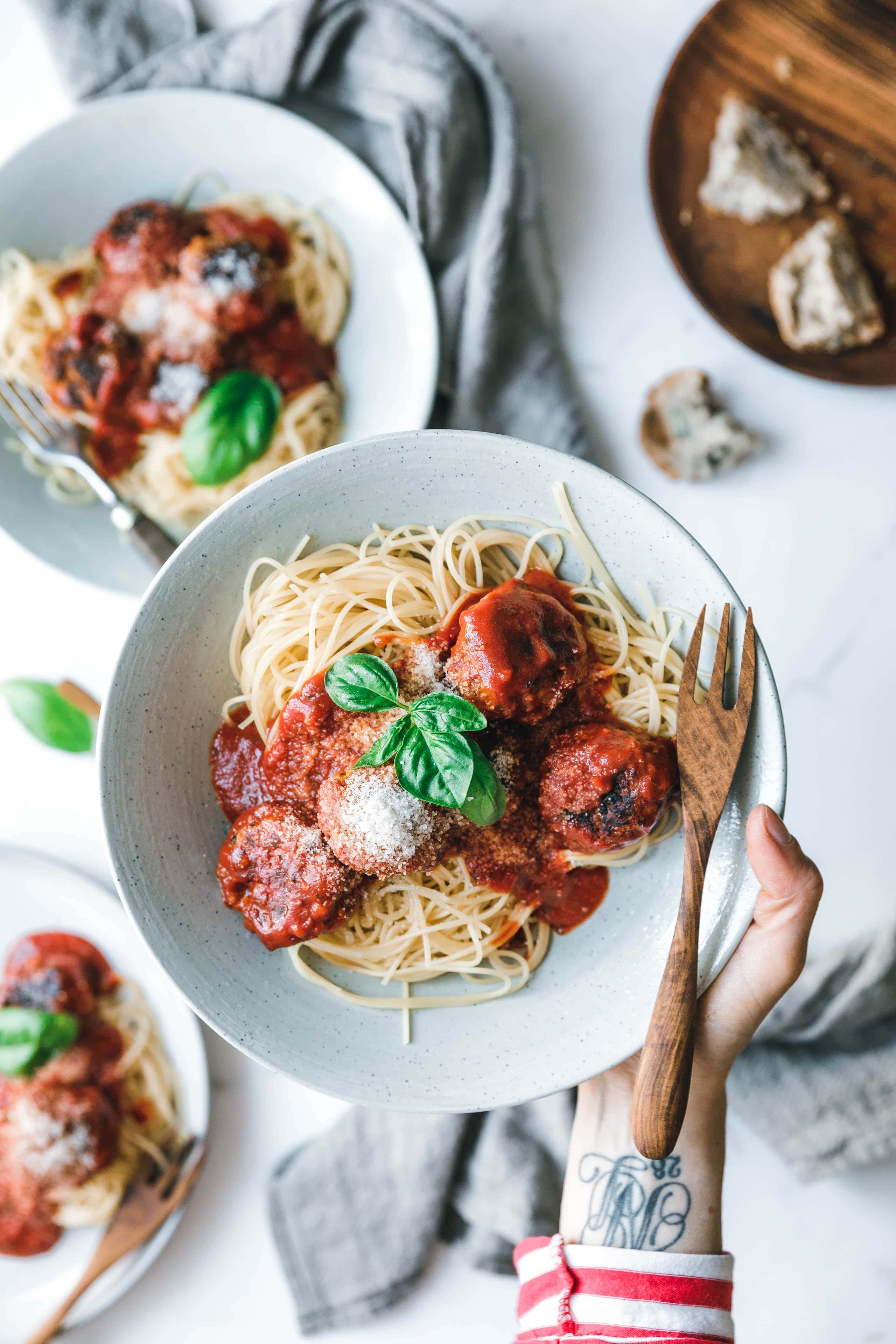 Spaghetti mit veganen Meatballs · Eat this! Vegan Food Blog