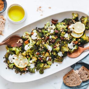 Gerösteter Brokkoli mit grünen Linsen & Ras el Hanout
