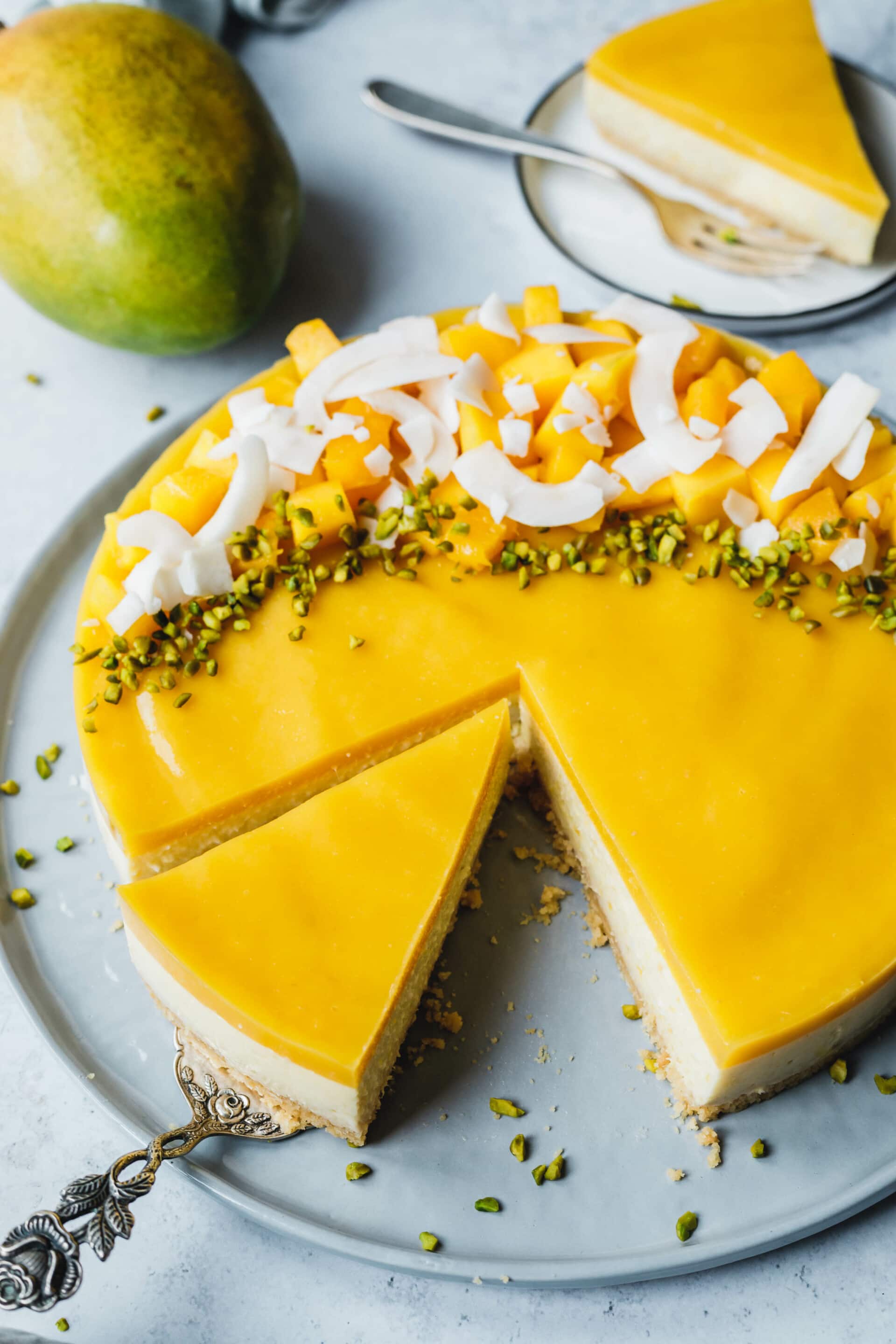 No Bake Mango Cake · Eat this! Foodblog für gesunde vegane Rezepte