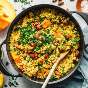 One-Pot-Reispfanne mit Kürbis