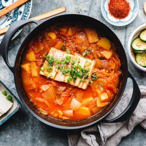 Schneller Kimchi-Kartoffel-Eintopf