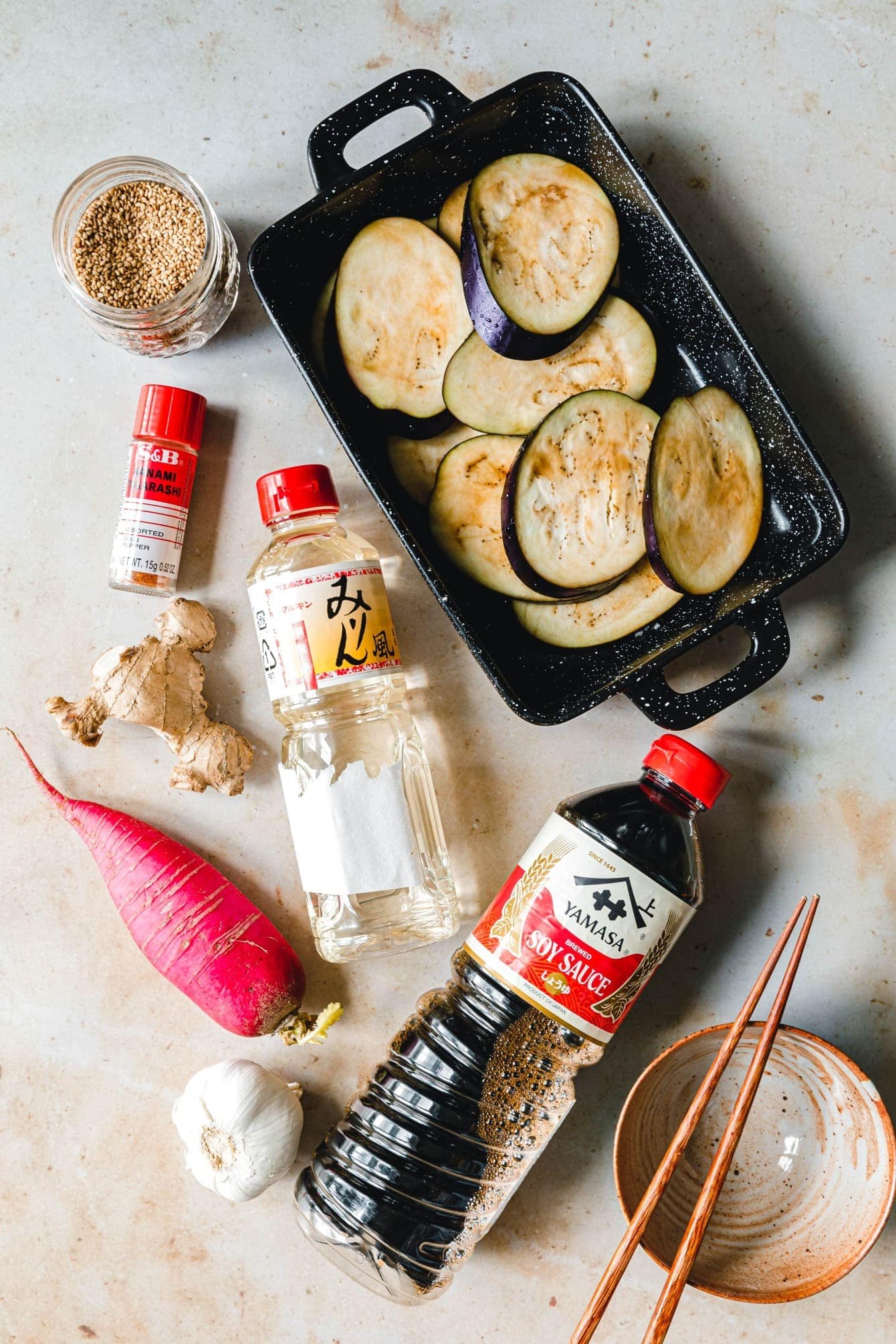 Japanisches Donburi mit geschmorter Aubergine · Eat this!