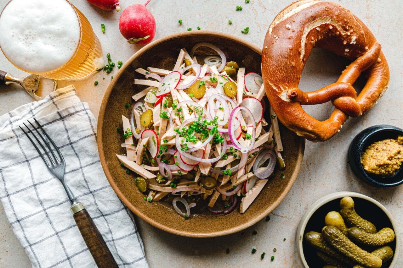 Veganer Wurstsalat