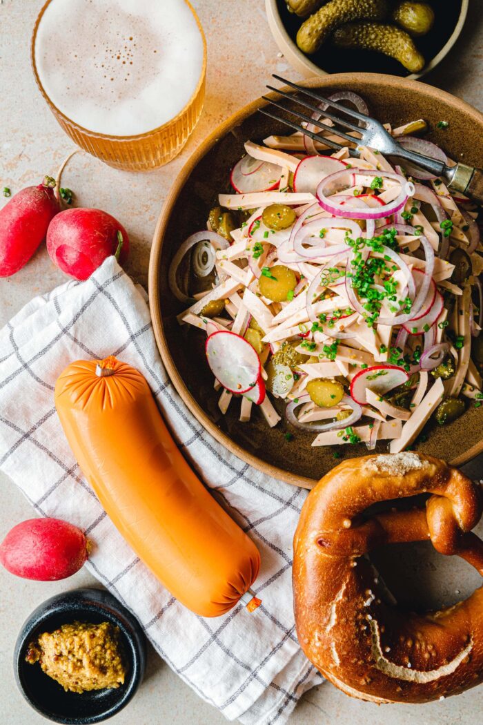 Veganer Wurstsalat