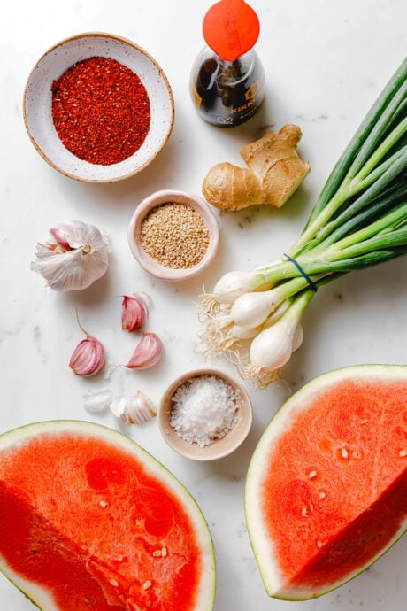 Zutaten für Wassermelonen-Kimchi