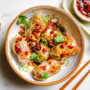 Gedämpfte Reispapier-Dumplings