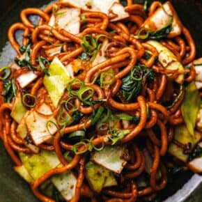 Schnelle Kraut-Udon-Nudeln mit Spinat – Vegane Yaki Udon