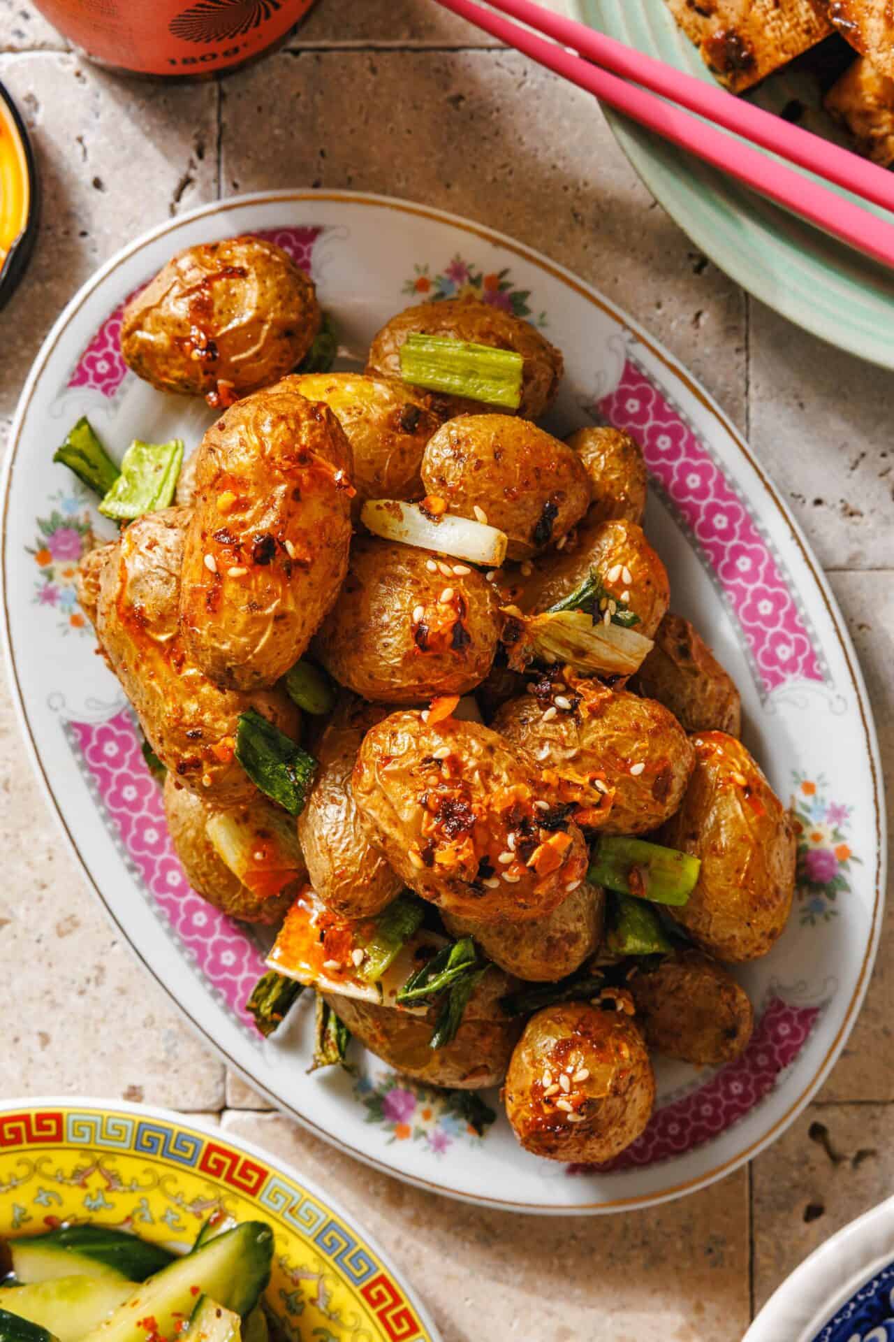 Knusprige Airfryer-Kartoffeln mit Kumin &amp; Frühlingszwiebeln · Eat this!