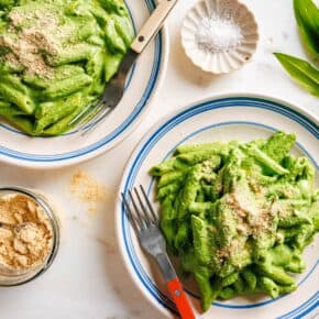 Vegane High Protein Bärlauch-Pasta