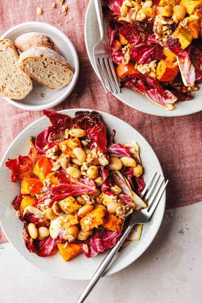 Warmer Salat mit Kürbis & Radicchio