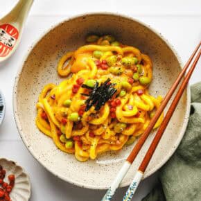 Vegane Udon-Carbonara