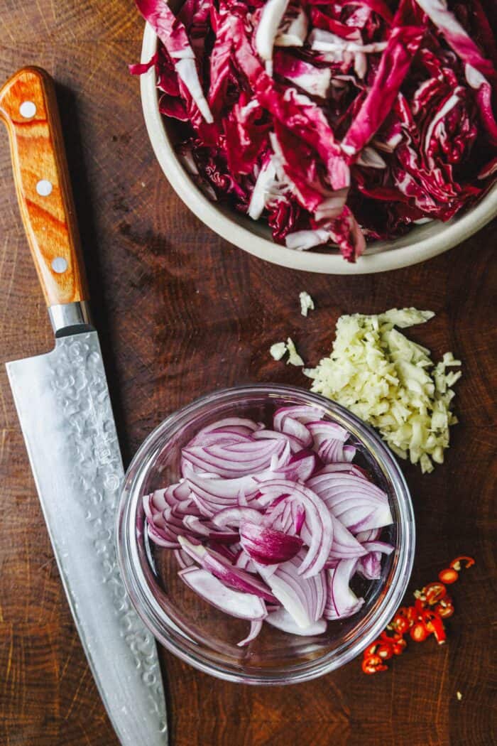 Zutaten für Radicchio-Pasta