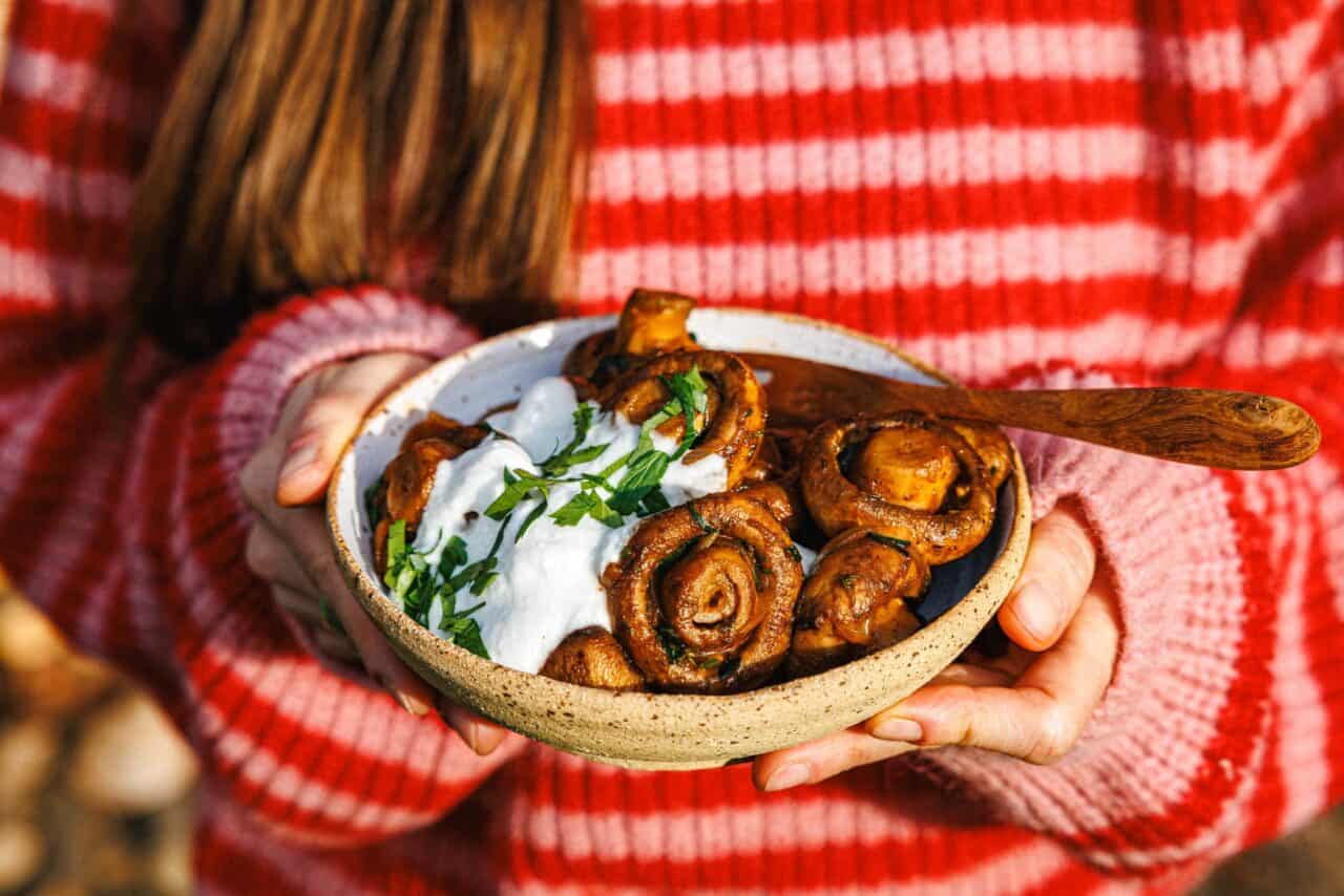 Vegane Champignons wie vom Weihnachtsmarkt