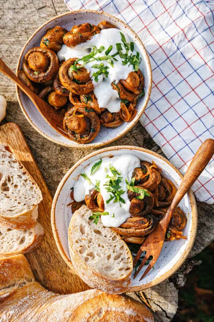 Vegane Champignons wie vom Weihnachtsmarkt