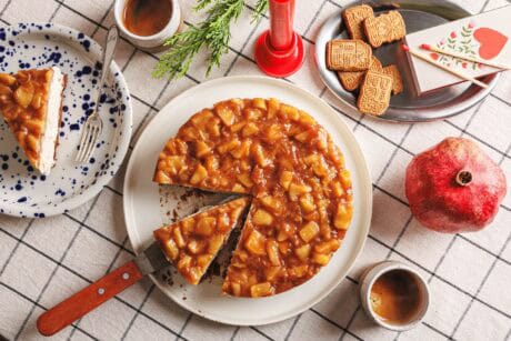 Veganer Bratapfel-Cheesecake ohne Backen